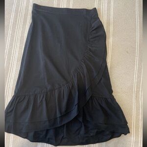 Gap Size 8 Fun Black Skirt Ruffle Side Zipper Spanish Flair